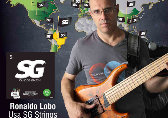 Ronaldo Lobo usa as cordas SG há 9 anos. Fabricadas no Brasil, a SG está entre as melhores marcas de cordas do mercado nacional.
